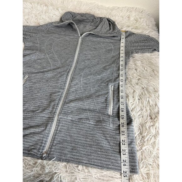Lululemon In Stride Full Zip Jacket Heathered Gray Size 8 **SEE DESCRIPTION - Picture 8 of 8